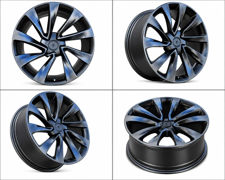 4x czarne satynowe kute felgi 19" 5x114,3 do Tesli Model Y